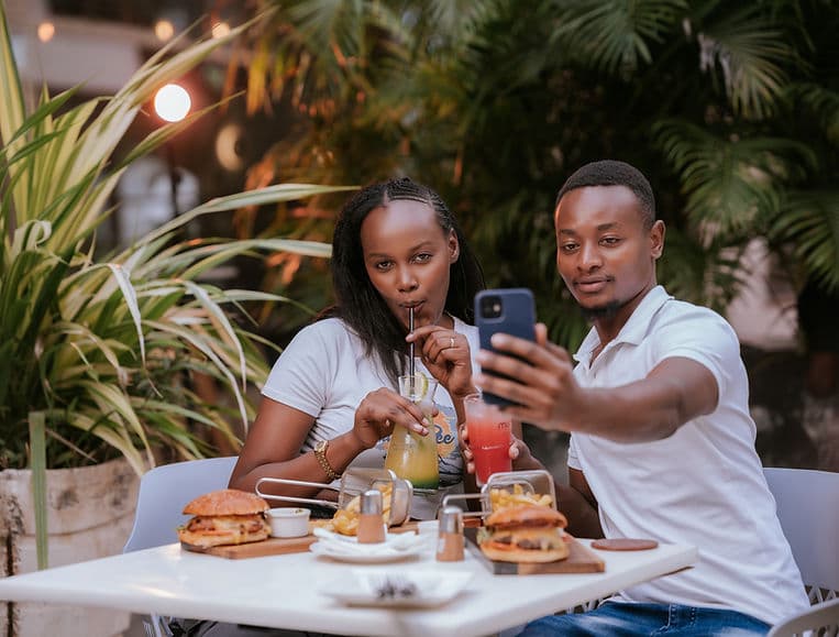 Guests enjoying drinks at Mugshot Cafe